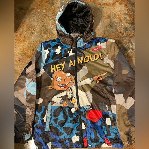 Members Only x Nickelodeon Hey Arnold Mens Windbreaker Size Medium - Picture 1 of 3